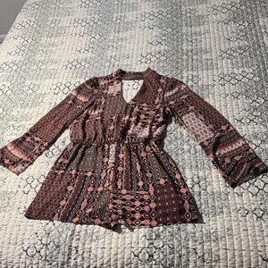 Want and Need XL Long Sleeve Cut Out Romper